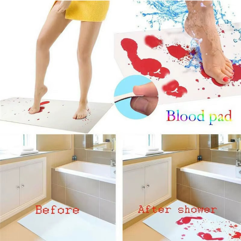 Customizable Bloody Halloween Bathmat Bath Mats