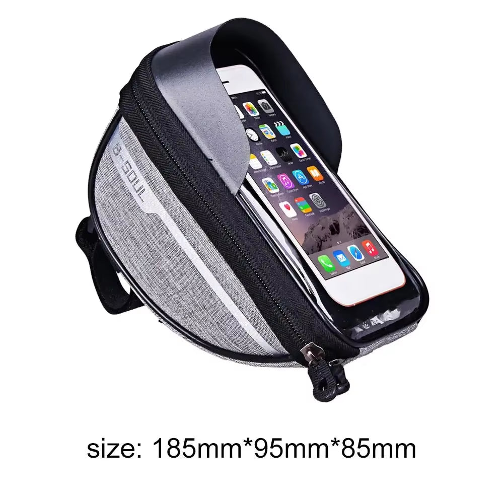Touch Screen Bike Pouch Phone Case Light Barrier Waterproof Bicycle Front Frame Bag Hard Shell Case Cycling Accessories