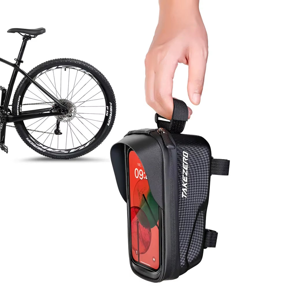 Touch Screen Bike Pouch Phone Case Light Barrier Waterproof Bicycle Front Frame Bag Hard Shell Case Cycling Accessories