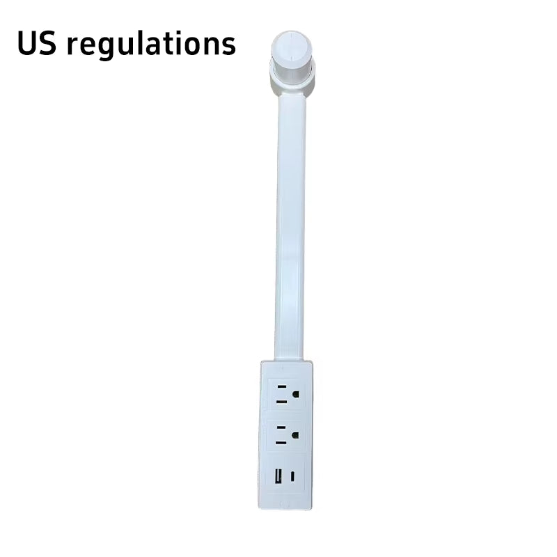 L77A Electrical Outlet Extender Socket Extender 180-Degree Rotation USB-A USB-C and 2 AC Outlets Waterproof Connector Us Eu Plug