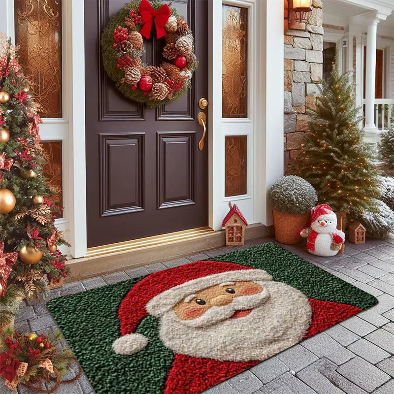 Christmas Carpet Door Merry Christmas Mat Festival Santa Claus Outdoor Decorations Home 2025 Navidad Xmas Ornament New Year 2026