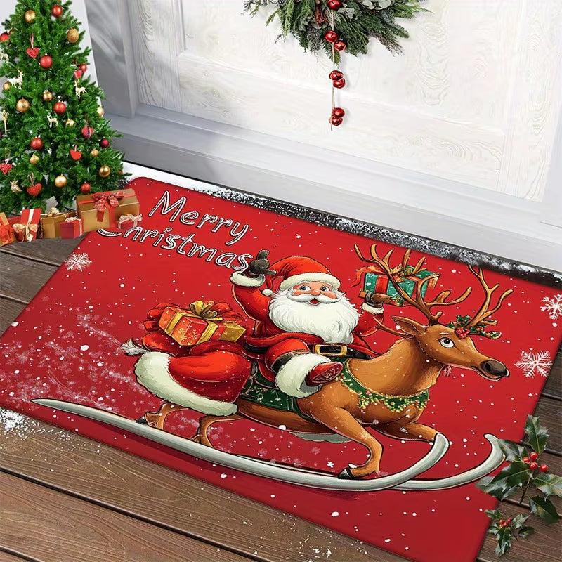 Christmas Carpet Door Merry Christmas Mat Festival Santa Claus Outdoor Decorations Home 2025 Navidad Xmas Ornament New Year 2026