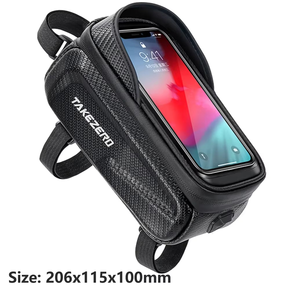 Touch Screen Bike Pouch Phone Case Light Barrier Waterproof Bicycle Front Frame Bag Hard Shell Case Cycling Accessories