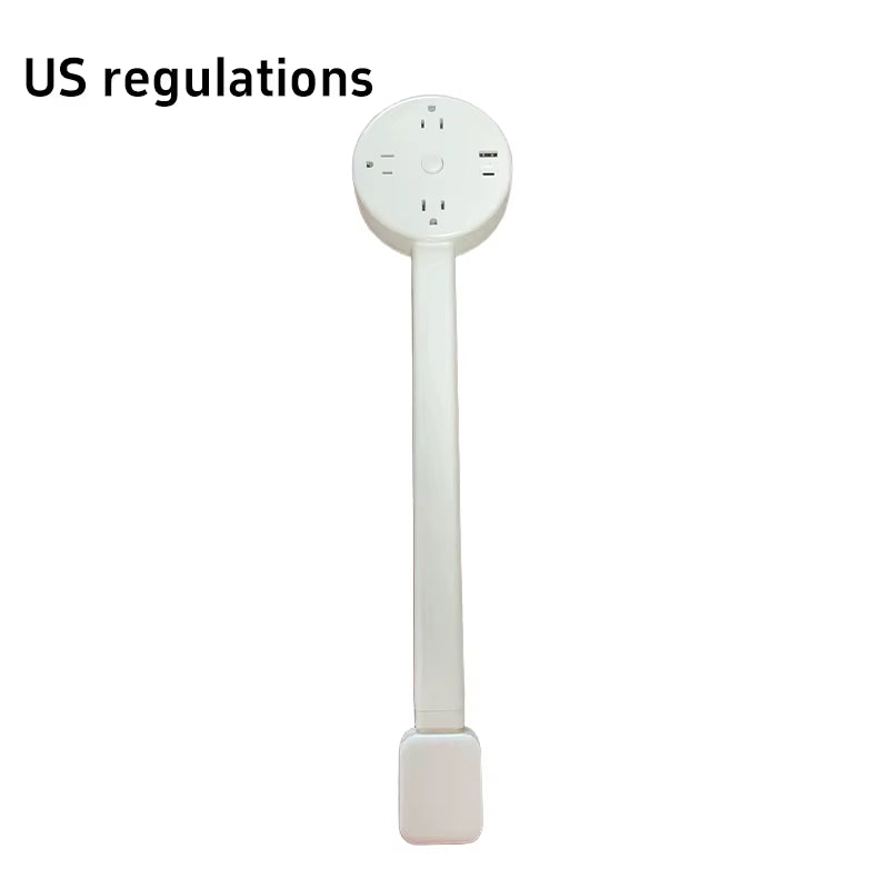 L77A Electrical Outlet Extender Socket Extender 180-Degree Rotation USB-A USB-C and 2 AC Outlets Waterproof Connector Us Eu Plug