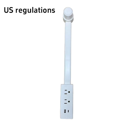 L77A Electrical Outlet Extender Socket Extender 180-Degree Rotation USB-A USB-C and 2 AC Outlets Waterproof Connector Us Eu Plug