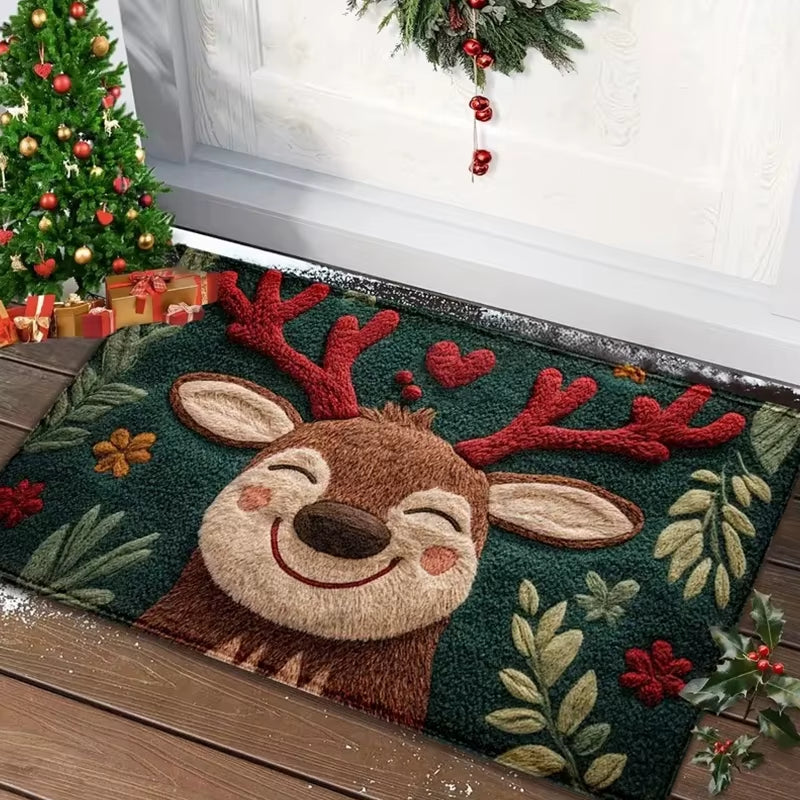 Christmas Carpet Door Merry Christmas Mat Festival Santa Claus Outdoor Decorations Home 2025 Navidad Xmas Ornament New Year 2026
