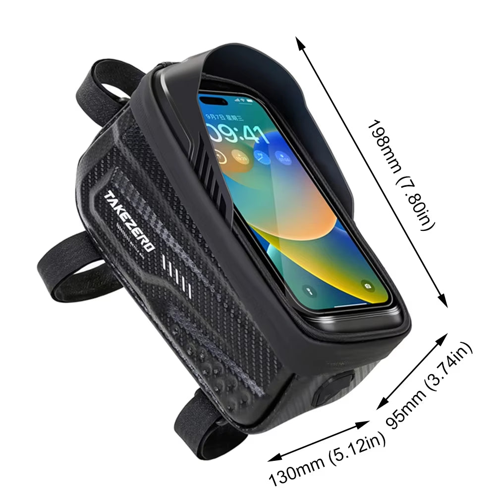 Touch Screen Bike Pouch Phone Case Light Barrier Waterproof Bicycle Front Frame Bag Hard Shell Case Cycling Accessories
